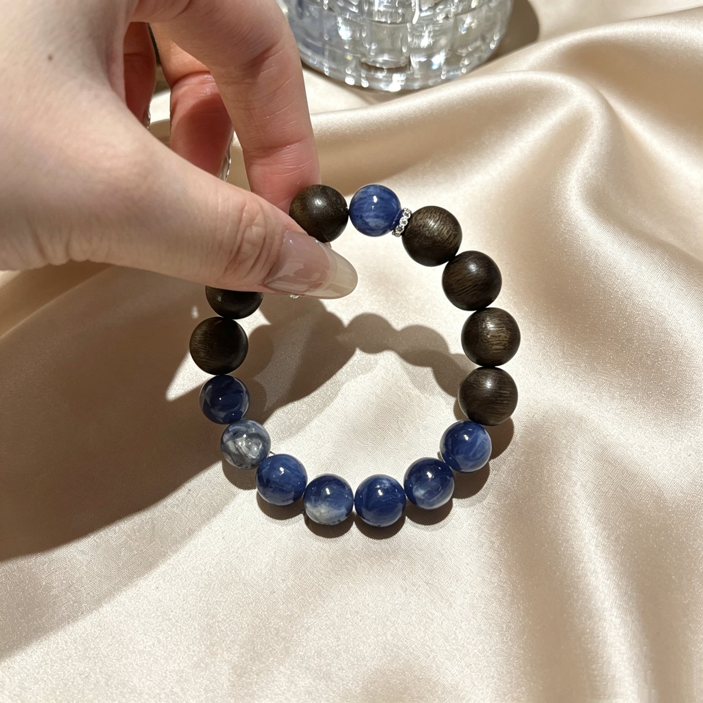 Natural Kyanite & Agarwood Crystal Bracelet
