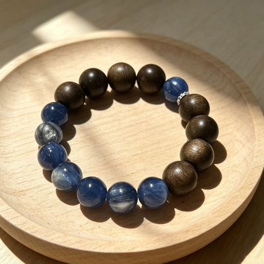 Natural Kyanite & Agarwood Crystal Bracelet